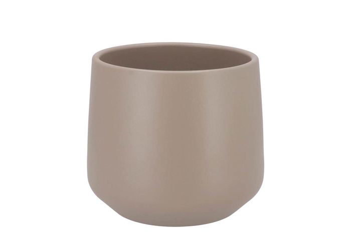 <h4>Ceramic Taupe Matt Pot Berlin 16cm</h4>