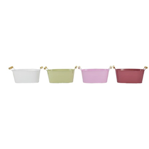 Pot Badia ovale 26x12.5x11.5cm zinc 4ass printemps 2x es/12