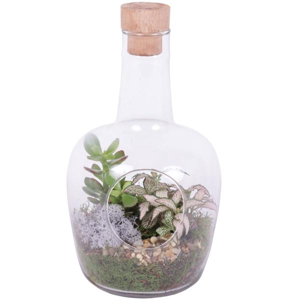 <h4>Yearround Arr. Indoor Glass Vase with Hole Ø18cm 2PP</h4>