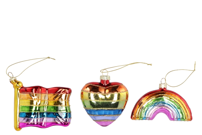 Glassball Ornaments Let Love Rule 10x3x6cm