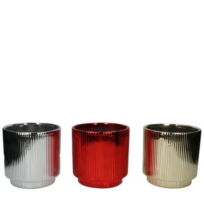 <h4>Sale Christmas Ceramics Stripes pot d13*13cm</h4>