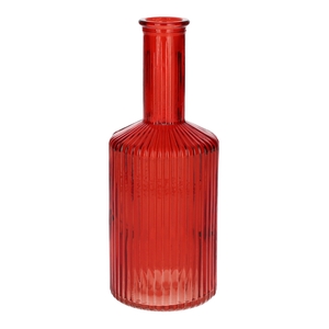 DF02-665461500 - Vase Caro lines neck d3.7/8.2xh20.5 cherry red transparent