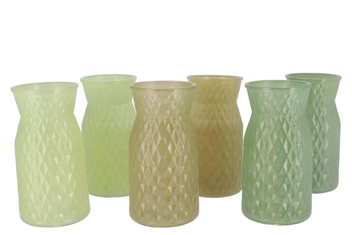 <h4>Diamond Pistache Mix Vase Ass 14x25cm Nm</h4>