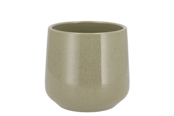 Ceramic Orchid Pot Berlin Kiwi Stone 14cm