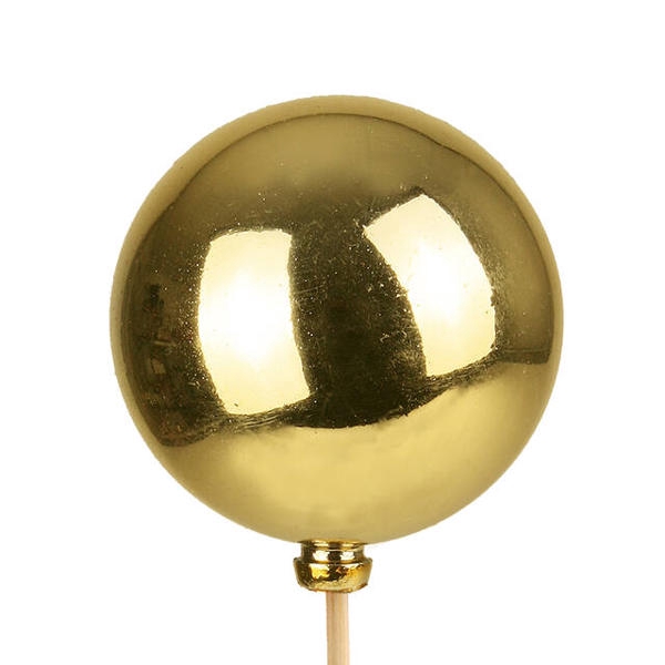 <h4>Bijsteker Kerstbal glans 6cm+50cm stok goud 100st/doos</h4>