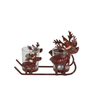 Katy Brown Metal Rack Reindeer T-light 20x7x13cm