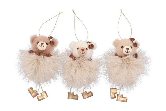 <h4>Loulou Brown X-mas Hanger Bear Ass 7x7x15cm</h4>