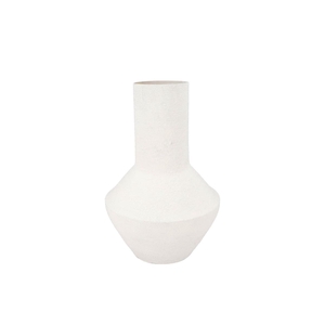 Fiore White Vase Neck Textured Iron 31x31x46cm