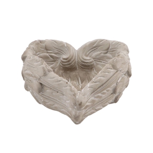 Concrete Saint Heart Wings Grey 15x7cm