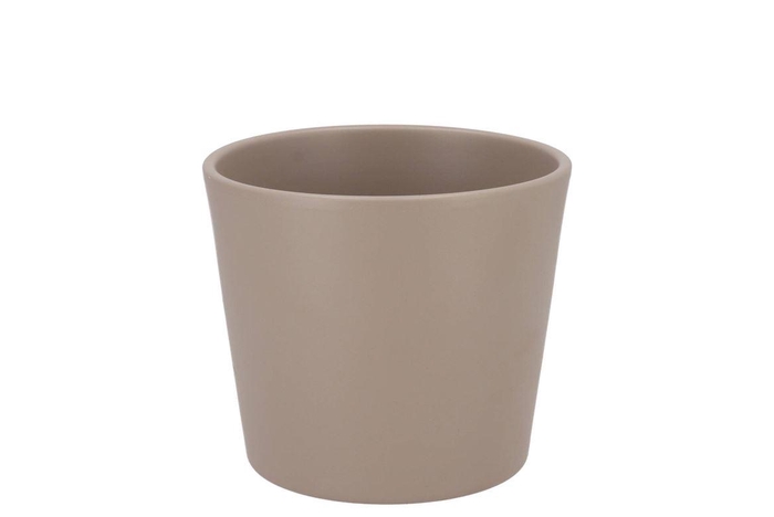 <h4>Ceramic Taupe Matt Pot 11cm</h4>