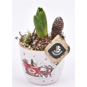 Keramiek pot met kerst decor 10cm