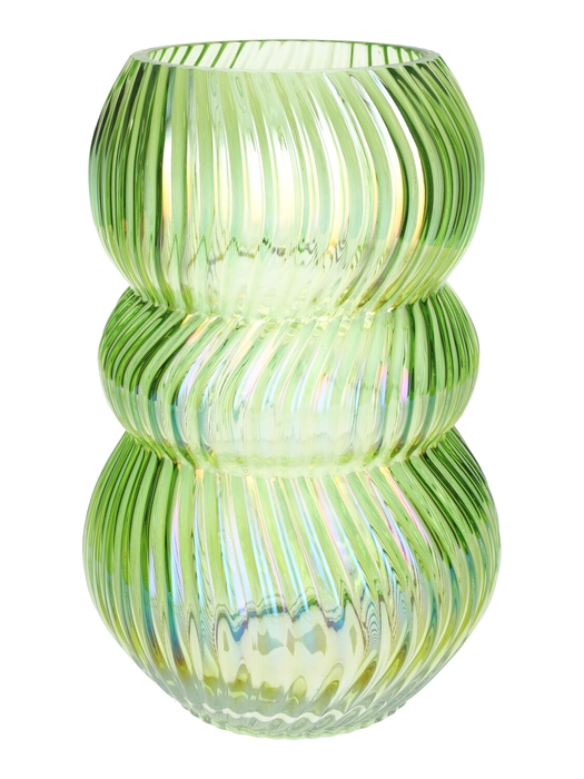 <h4>DF02-741471800 - Vase Lucelle d13/19.5xh30 green+pearl</h4>