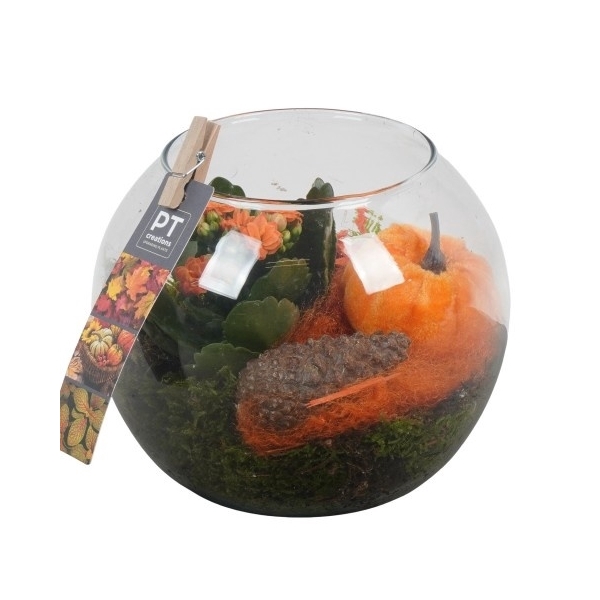 <h4>PTHG3376 Arrangement Autumn Glass in glazen vissenkom</h4>