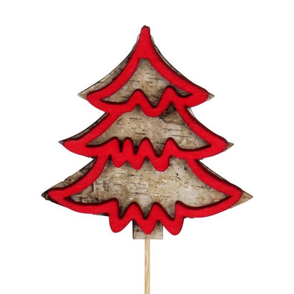 <h4>Bijsteker kerstboom berk 8x7.8+12cm stok</h4>