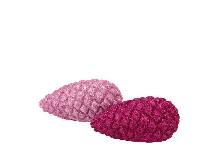 Jingle Fuchsia/pink Pinecone Ass 10x5x5cm Nm