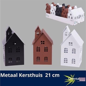 Metaal Kersthuis 21cm Mixbox