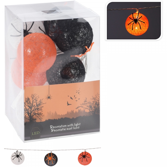 <h4>Halloween LED garl. ball 60mm 10L</h4>