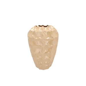 Lima Beige Vase Long Carve 22x22x29cm
