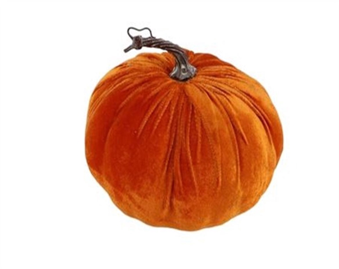 <h4>Deco Pumpkin Velvet Orange H15d24 X1</h4>