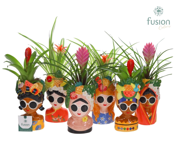 <h4>Keramiek Wereldvrouwen met Bromelia</h4>