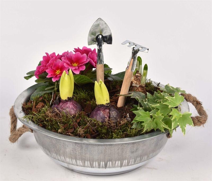 <h4>Zink schaal met touw 28cm</h4>