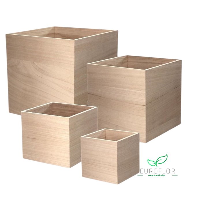 <h4>WOODEN CUBES ONE SIDE OPEN 24-20-16-12 CM SET 4</h4>