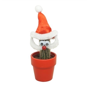 Cactus Versierd Kerstman Keramiek