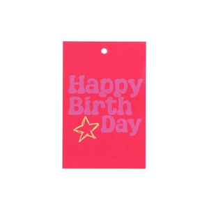 Gift Bouquet Card Happy Birthday Fuchsia 6x9cm P/25