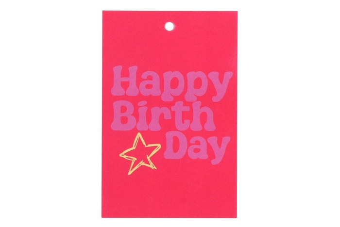 <h4>Gift Bouquet Card Happy Birthday Fuchsia 6x9cm P/25</h4>