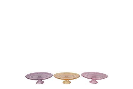 <h4>Dayah Pastel Mix Glass Plate On Foot 15x8cm Ass P/</h4>