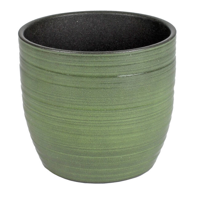 <h4>Pot Bergamo keramiek Ø14xH13cm groen</h4>