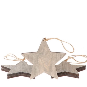 Kerst Deco hanger ster 25cm x5