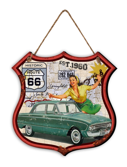 Wall Hanger Mtl Route 66 98028