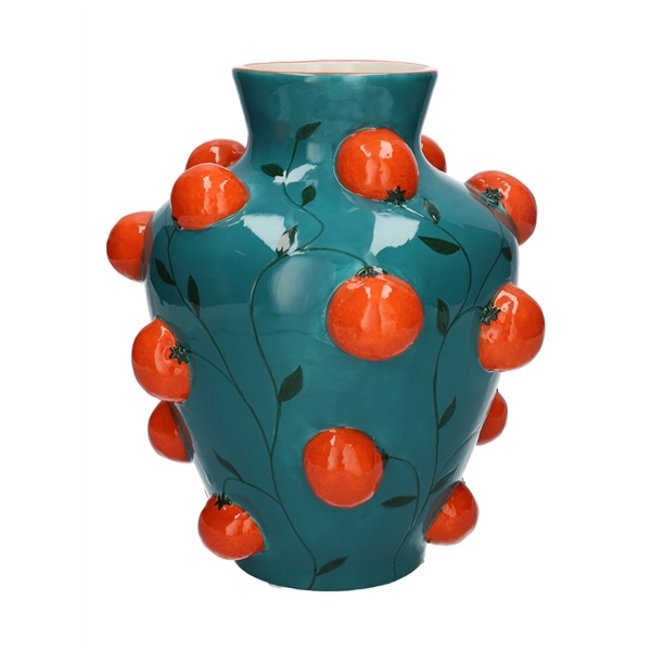 <h4>Vase Oranges d10\\21.5xh25.8 orange\\petrol</h4>