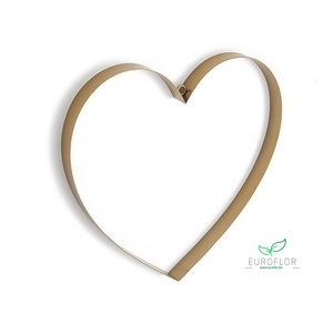 METAL HEART FLAT 25CM GOLD