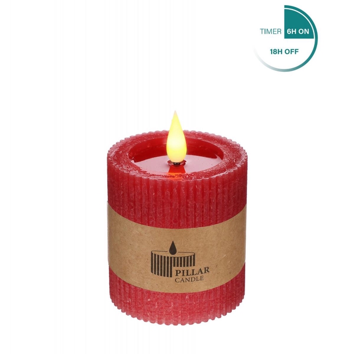 <h4>Candle LED Cylind.rib d07*7.5cm ex.AAA</h4>