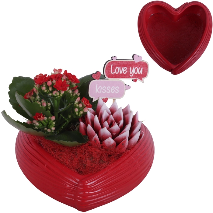 <h4>Valentine Arr. Indoor Ceramic Heartshape Bowl Red Ø18cm 2PP</h4>