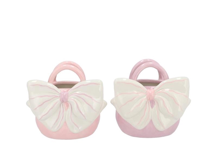 <h4>Yfke Dreamy Light Pink/purple Vase Bag Bow Ass 18x14x17cm</h4>