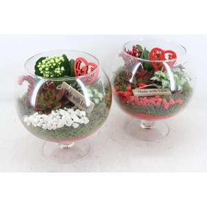 arr2 MB - Glas bol op voet 403/3 - rood/wit