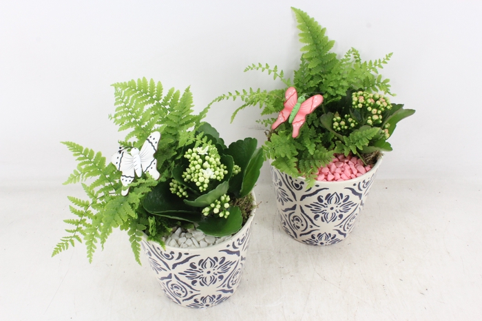 <h4>arr2 PL - Ker. pot delft blauw - roze/wit</h4>