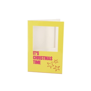 Gift Tile Card Its Christmas Time Yellow 21x14x1cm