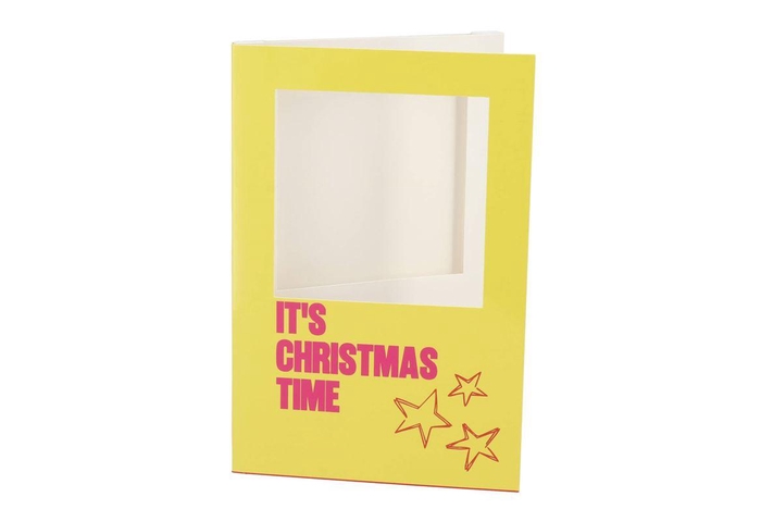 <h4>Gift Tile Card Its Christmas Time Yellow 21x14x1cm</h4>
