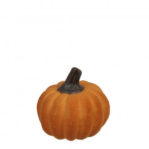Herfst Deco pompoen flock d5*5.5cm