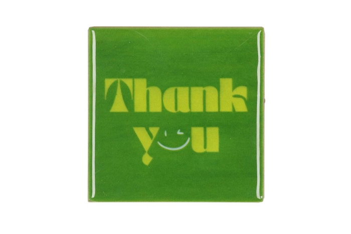 <h4>Tile Thank You Green 10x10x1cm</h4>