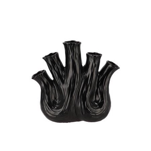 Aglio Black Vase Oval 25x11x24cm