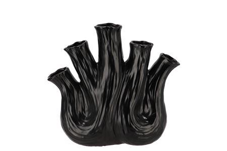 <h4>Aglio Black Vase Oval 25x11x24cm</h4>
