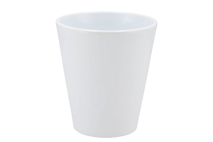 <h4>Ceramic Orchid Pot Shiny White 15cm</h4>