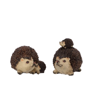 Hedgehog Poly With Child Ass Per 1 10x7x8cm Nm