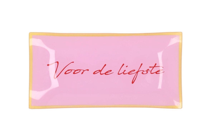 Plate Rectangle Voor De Liefde 20x10x2cm