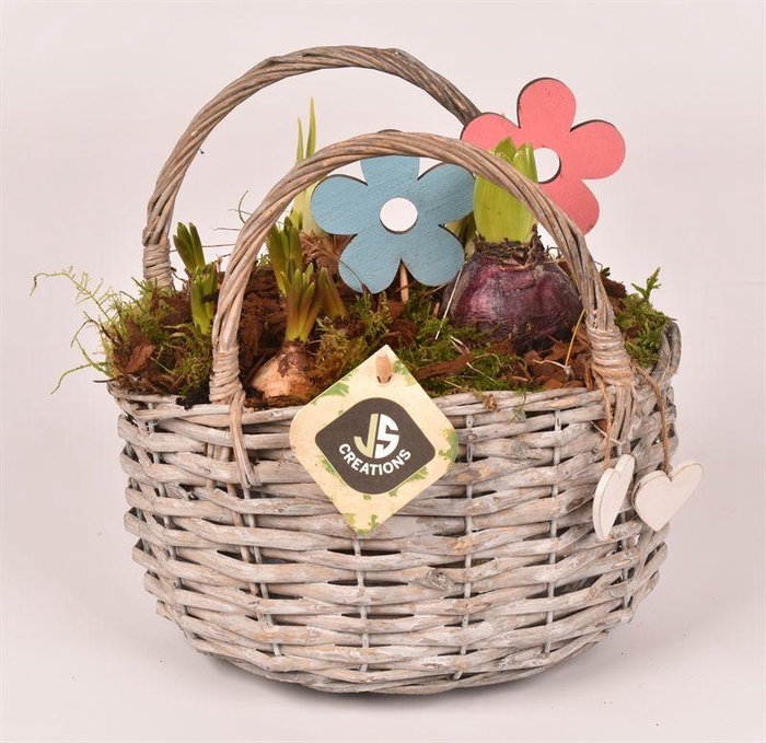 <h4>Wilg tasje met hartjes 21x15cm</h4>